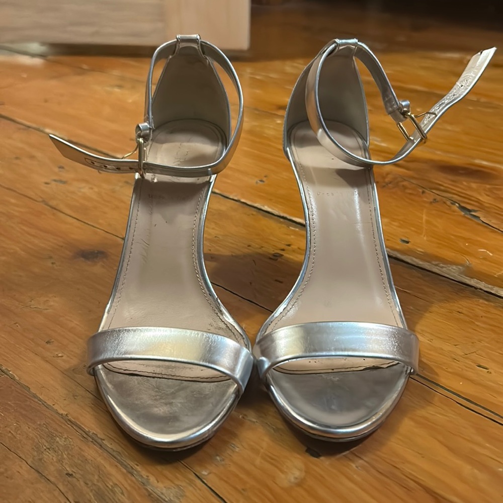 J Crew silver heels